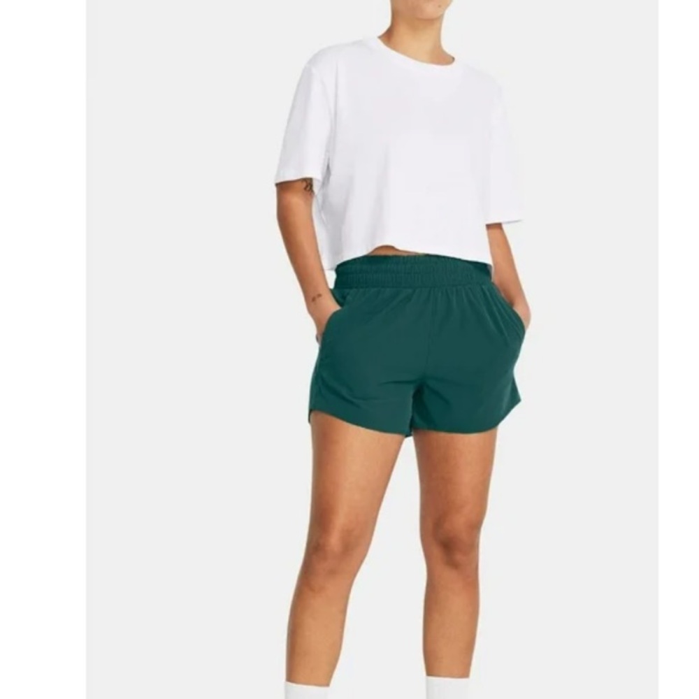 NWT UNDER ARMOUR Women's UA Vanish 3" Shorts - Teal Lg